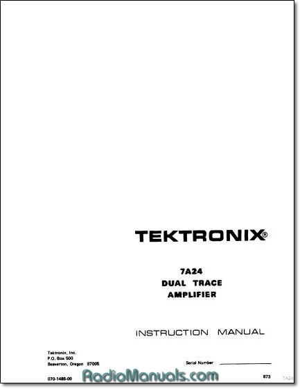 Tektronix 7A24 Instruction Manual
